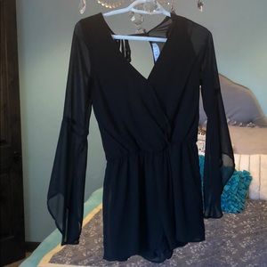 Black Long Sleeve Romper